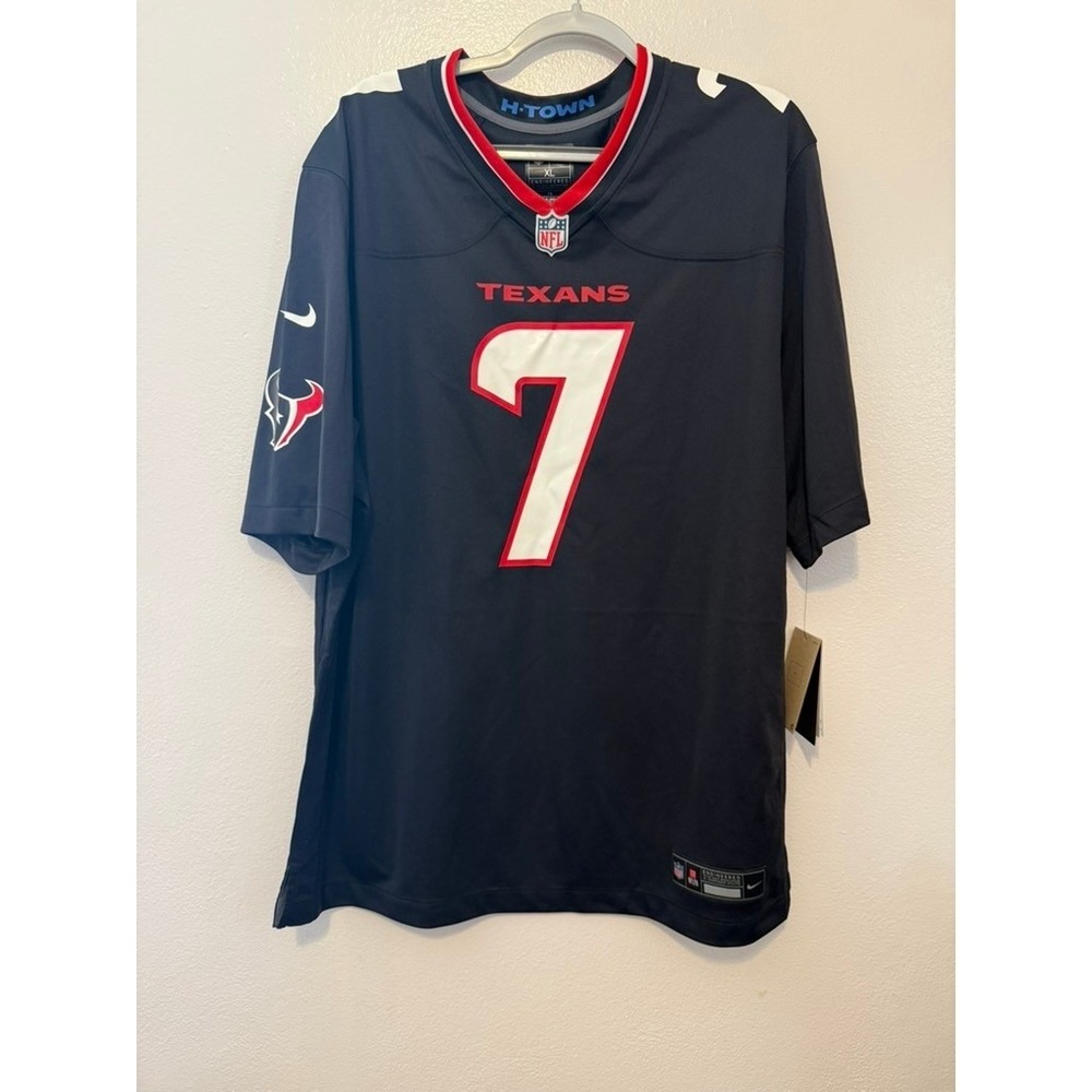 Nike Houston Texans CJ Stroud 7 Jersey Mens XL Blue NFL On Field 67NM-0B9F NEW